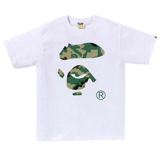 BAPE "Woodland Camo Ape Face" Tee( White)